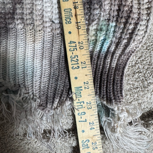 Main Strip Tie Dye Sweater Pullover V-neck Raw Hem Size M - Picture 12 of 12